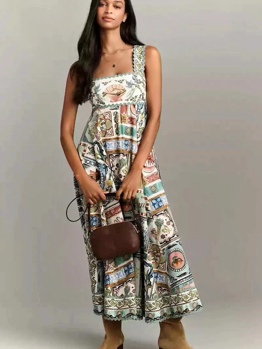 Alemais Printed Maxi Dress Size 4 Like New